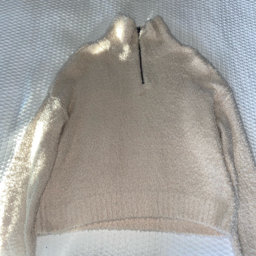 Fluffy turtleneck sweater